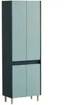 Mid.you Hochschrank Lovis H 570, Hellblau, Dunkelblau, Holz, Esche, massiv, 3