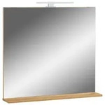 Germania Badezimmerspiegel, Eiche, Glas, Holzwerkstoff, quadratisch, 76x75x15 cm, FSC