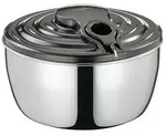 K&uuml;chenprofi Salatschleuder, Schwarz, Edelstahl, Metall, 3,25 L, rund, 15.6 cm,