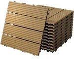 ECD-Germany Terrassenfliese, Teak, Holzwerkstoff, wetterfest-Zonen, Quadratisch,