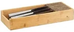 Relaxdays Messerhalter, Hellbraun, Holz, Naturmaterialien, 38x6.5x15.5 cm,