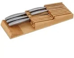 Relaxdays Messerhalter, Hellbraun, Holz, 13x5.5x40 cm, Kochen, K&uuml;chenmesser,