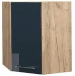 Vicco Eckh&auml;ngeschrank, Dunkelblau, Honigeiche, Holzwerkstoff, 3 F&auml;cher,