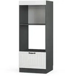 Vicco Mikrowellenschrank, Wei&szlig;, Anthrazit, Holzwerkstoff, 1 F&auml;cher, 1...