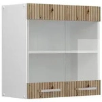 Vicco K&uuml;chenglasschrank, Eiche Artisan, Wei&szlig;, Holzwerkstoff, 1 F&auml;cher,...