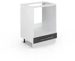 Vicco Herdumbauschrank, Schwarz Hochglanz, Wei&szlig;, Holzwerkstoff, 2 F&auml;cher, 1