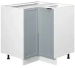 Vicco Eckunterschrank, Hellblau, Wei&szlig;, Holzwerkstoff, 1 F&auml;cher, Formgebogen,
