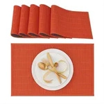 Relaxdays Tischset, Rot, Holz, Textil, Rechteckig, 45x0.3x30 cm, Wohntextilien,