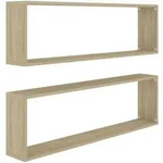 vidaXL Wandregalset, Sonoma Eiche, Holz, Strukturbuche, Rechteckig, 100x30x15...