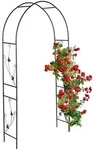 Relaxdays Rosenbogen, Schwarz, Metall, 114x227x37 cm, Gartenzubeh&ouml;r, Gartendeko