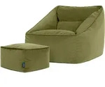 icon Sitzsack, Dunkelgr&uuml;n, Textil, 360 L, 1-Sitzer, Quadratisch, 70x65x70 cm,