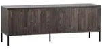 Ambia Home Lowboard, Schwarz, Dunkelbraun, Metall, Esche, furniert, 3 F&auml;cher,