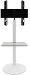 Mid.you Tv-Rack, Klar, Wei&szlig;, Metall, Glas, rechteckig, 55x100x45 cm, schwenkbar,