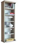 Mid.you Cd-Regal, Buche, Glas, Holzwerkstoff, 5 F&auml;cher, 31x91.5x18 cm, Wohnzimmer,