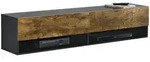 [en.casa] H&auml;ngelowboard, Eiche, Schwarz, Holzwerkstoff, Rechteckig, 140x30x31 cm,