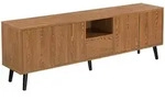 [en.casa] Lowboard, Dunkelbraun, Holz, 140x45.5x30 cm, Wohnzimmer, Wohnw&auml;nde,