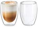 Relaxdays Kaffeegl&auml;ser, Transparent, Glas, 2-teilig, Rund, 9x11x9 cm, doppelwandig,