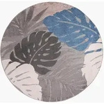 Novel Outdoorteppich Floral, Blau, Textil, Bl&auml;tter, rund, Oeko-Tex&reg; Standard...