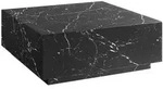 Livetastic Couchtisch, Schwarz, Holzwerkstoff, Marmoroptik, quadratisch, Sockel,