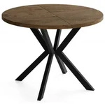 WFL Group Esstisch, Alteiche, Metall, Nachbildung, 10-Sitzer, Rund,Rund, 200x76x120