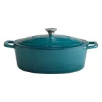 Br&auml;ter 5 Stars, Creme, T&uuml;rkis, Metall, 5 L, oval, 25x11x33 cm, Kochen, T&ouml;pfe,