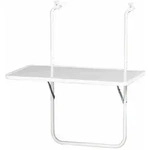 Gardenson Balkonh&auml;ngetisch, Wei&szlig;, Metall, Holzwerkstoff, rechteckig, 60x20x40 cm,