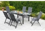 Gardenson Gartentisch, Braun, Graphit, Metall, rechteckig, eckig, 90x75x140-200 cm,