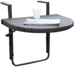 Gardenson Balkonh&auml;ngetisch, Dunkelbraun, Metall, Kunststoff, rund, 43x50x60 cm,
