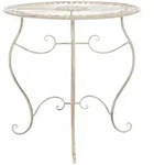 CLP Gartentisch, Creme, Metall, 70x72x70 cm, Gartenm&ouml;bel, Gartentische, Gartentische
