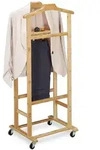 Relaxdays Herrendiener, Hellbraun, Holz, 47x107x37 cm, Schlafzimmer, Herrendiener