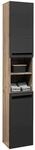 Mid.you Hochschrank, Schwarz, Eiche, Kunststoff, 2 F&auml;cher, einzeln stellbar,