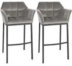 CLP Barhocker, Grau, Textil, 64x110x48 cm, Esszimmer, Barm&ouml;bel, Barhocker