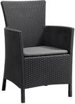 Keter Gartenstuhl, Graphit, Kunststoff, Textil, rund, 60x89x62 cm, gastro- und
