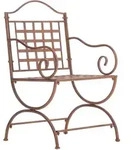CLP Gartenstuhl, Braun, Metall, 56x92x53 cm, Gartenm&ouml;bel, Gartenst&uuml;hle,