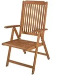 Gardenson Gartenstuhl, Braun, Holz, Teakholz, Hartholz, eckig, 57x106x66 cm,