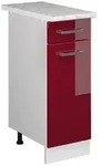 Vicco K&uuml;chenunterschrank, Rot, Wei&szlig;, Holzwerkstoff, 1 F&auml;cher, 1 Schubladen,