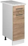 Vicco K&uuml;chenunterschrank, Sonoma Eiche, Wei&szlig;, Holzwerkstoff, 1 F&auml;cher, 1