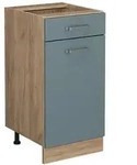 Vicco K&uuml;chenunterschrank, Blaugrau, Honigeiche, Holzwerkstoff, 1 F&auml;cher, 1