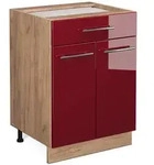 Vicco K&uuml;chenunterschrank, Bordeaux, Honigeiche, Holzwerkstoff, 1 F&auml;cher, 1