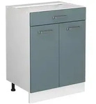 Vicco K&uuml;chenunterschrank, Blaugrau, Wei&szlig;, Holzwerkstoff, 1 F&auml;cher, 1...