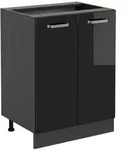 Vicco K&uuml;chenunterschrank, Schwarz Hochglanz, Anthrazit, Holzwerkstoff, 1...