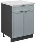 Vicco K&uuml;chenunterschrank, Hellblau, Anthrazit, Holzwerkstoff, 3 F&auml;cher, 1