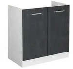 Vicco Sp&uuml;lenunterschrank, Schwarz, Wei&szlig;, Holzwerkstoff, 1 F&auml;cher, Rechteckig,