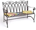 Gartenbank, Braun, Metall, 119x100x45 cm, Gartenm&ouml;bel, Gartenb&auml;nke