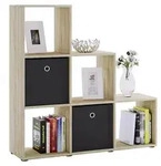 Mid.you Raumteiler, Eiche, Kunststoff, 3 F&auml;cher, 107.5x104.5x29 cm, Wohnzimmer,