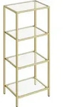 Boxxx Regal, Gold, Metall, Glas, 4 F&auml;cher, 40x95x30 cm, in verschiedenen Gr&ouml;&szlig;en