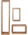 Mid.you Wandregalset, Akazie, Holz, 3-teilig, Akazie, massiv, 80x20x15 cm,...