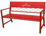 DanDiBo Gartenbank, Rot, Metall, 120x88x55 cm, Gartenm&ouml;bel, Gartenb&auml;nke