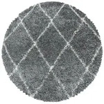 Ayyildiz Hochflorteppich Alvor 3401 grau, Grau, Textil, Raute, rund, Oeko-Tex&reg;