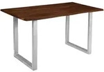 SAM Esstisch, Braun, Metall, Echtholz,Akazie, Quadratisch,Rechteckig, U-Form,